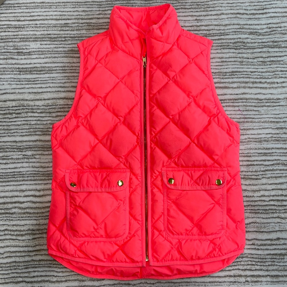 J. Crew Neon Pink Puffer Vest